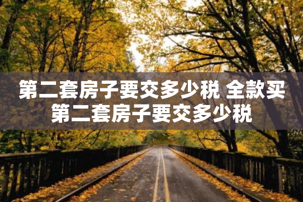 第二套房子要交多少税 全款买第二套房子要交多少税